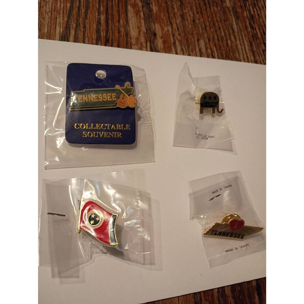 Tennessee State Pin Lot Enamel Hat Lapel Pins Souvenir Set 4pc NEW